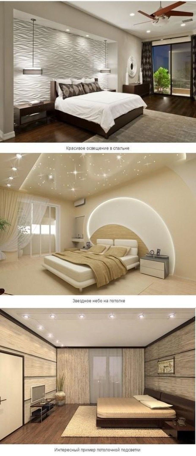 схемы расположения точечных светильников в спальне