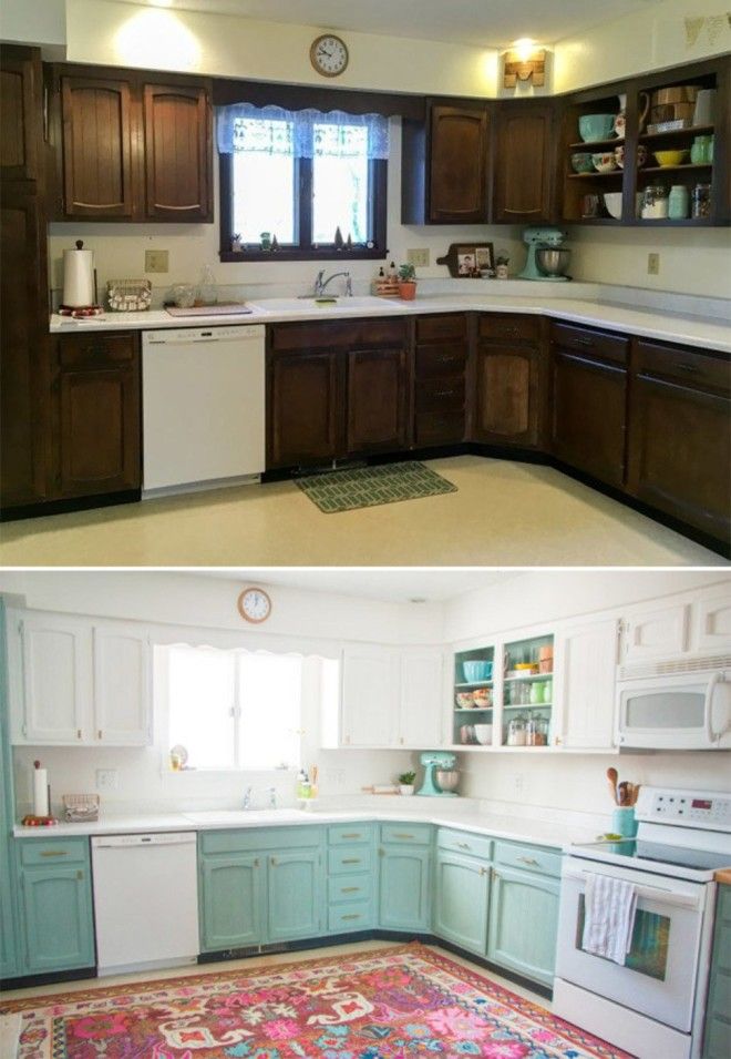Перекраска кухонных фасадов своими руками фото до и после