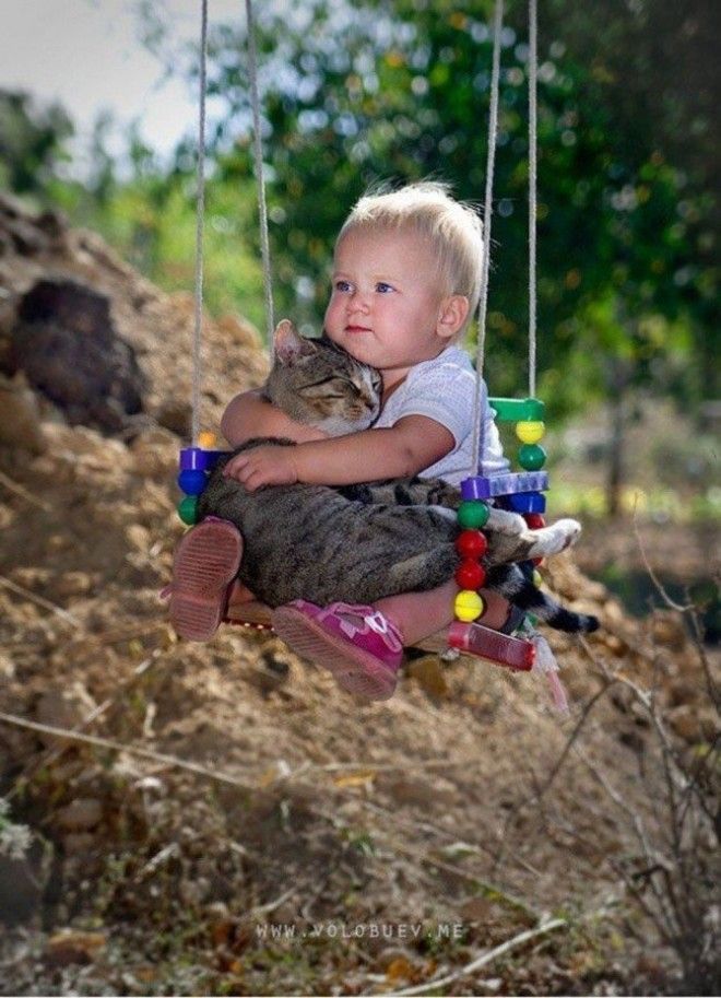 Очаровательные фото доказывающие что каждому ребенку нужна кошка