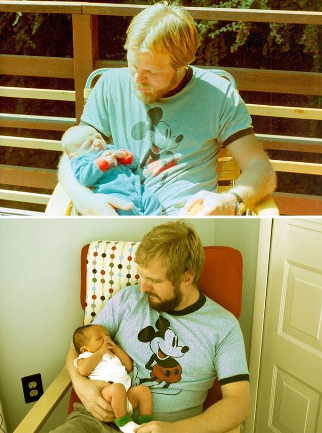 Фото 1: Отец с 29 лет, и его сын с 2-х недель Фото 2: сын с 29 лет, а его сын с 2-х недель