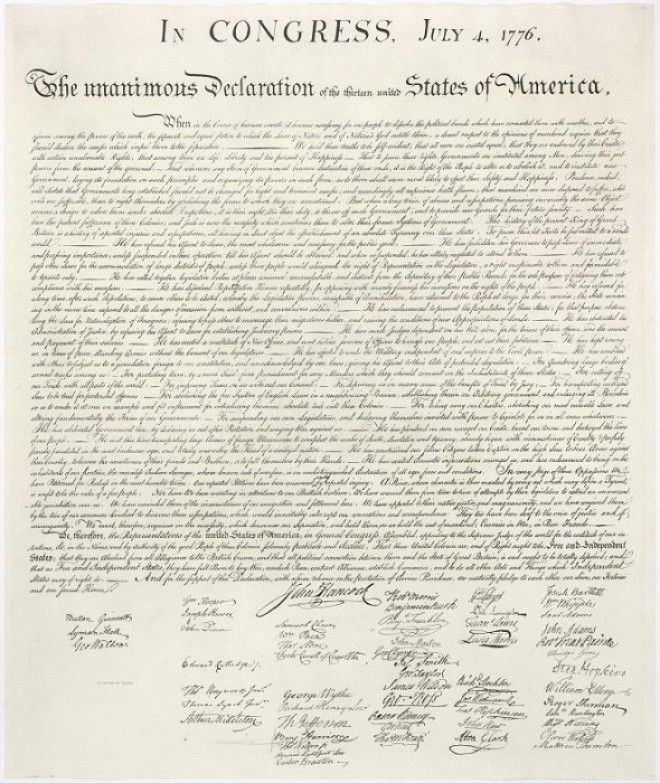 Декларация независимости США 1776 года Фото vsekrugomru