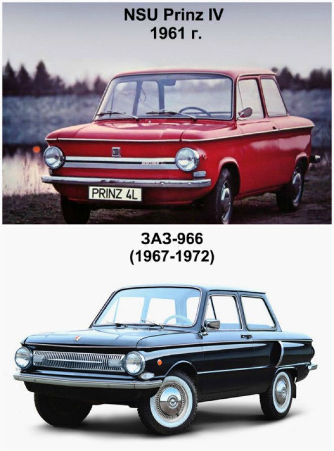 NSU Prinz IV Германия 1961 года и ЗАЗ 966 СССР 1967 года