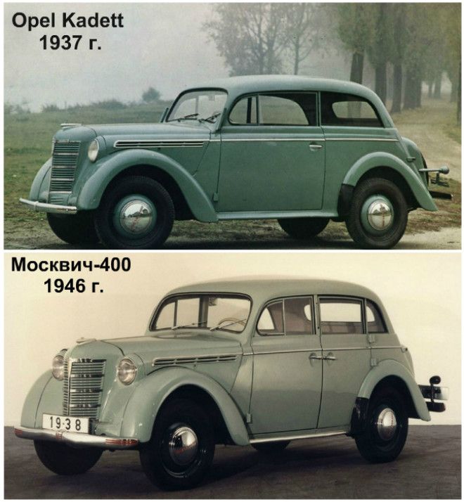 Opel Kadett 1937 год и Москвич400 1946 год