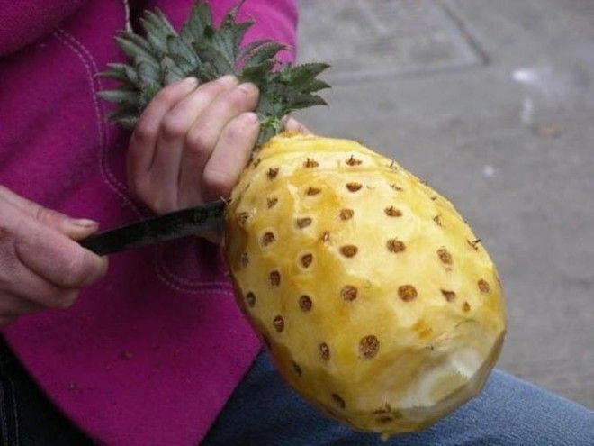 5 А так уже выглядит сам плод ананаса если его филигранно почистить еда овощи прикол фото фрукты