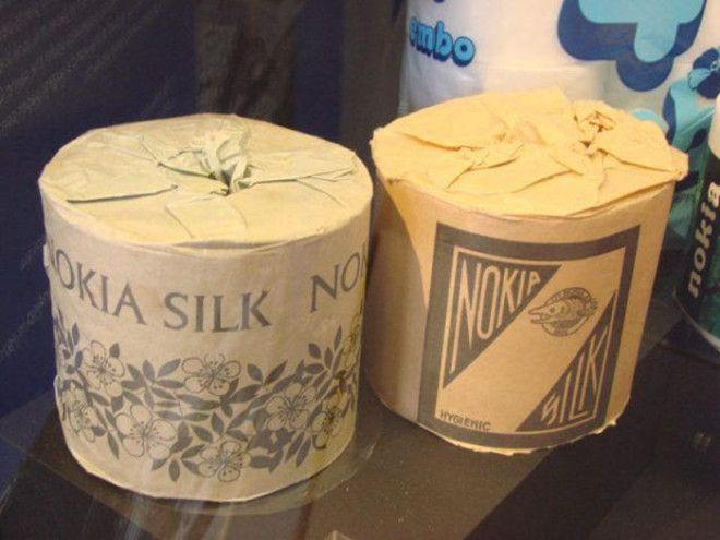 Рулоны туалетной бумаги выпущенной компанией Nokia в 1960х