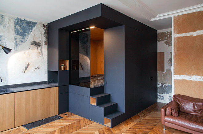С помощью такого модуля вполне реально организовать спальную комнату Проект Batiik Studio Фото amazingfactsru