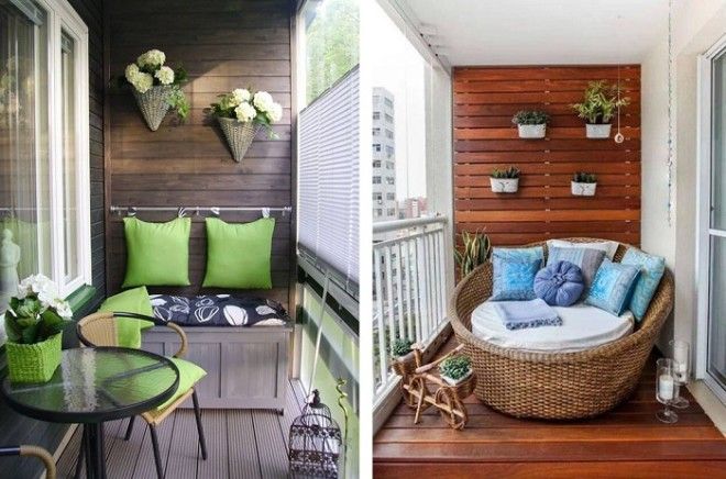 Яркие подушки и комнатные цветы сделает балкон красивым и комфортным Фото desclubtrainingru