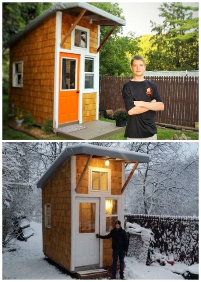 Люк Тилл самый юный строитель собственного крошечного дома Фото greenlifelivejournalcom