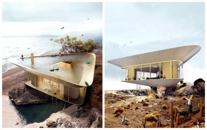 Концепция пляжного домика от студии от Anti Reality с бассейном на крыше Summer House Фото designyoutrustcom
