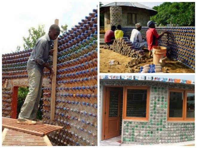 Обычный парень из лагеря беженцев построил собственный дом из пластиковых бутылок Фото facebookcom