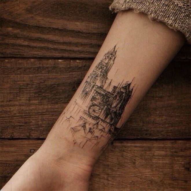  Город над подошвой восхитительные архитектурные татуировки