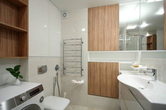Создание мокрой ванной в европейском стиле помогло уменьшить габариты ванной комнаты Фото interiorsmallru